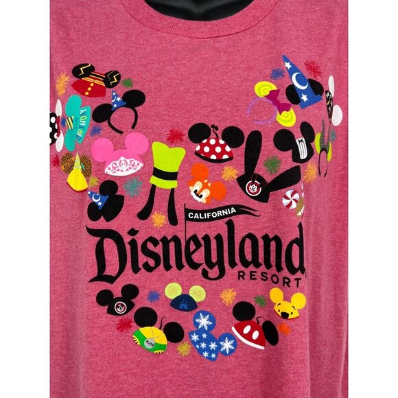 Disney Park Womens Medium M Pink Tee Shirt Ears Short Sleeve Crew Graphic New - Picture 3 of 8